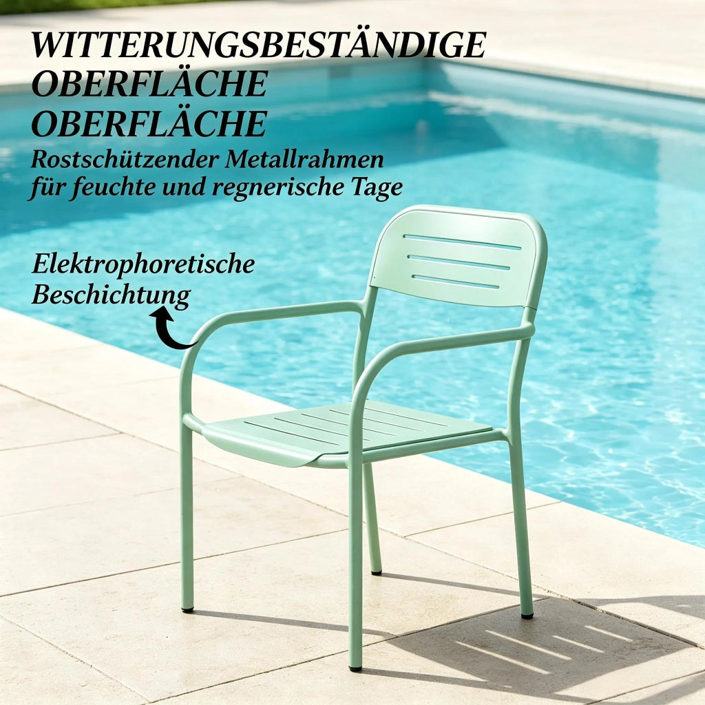 Set 2 sedie da giardino moderne, design compatto, impilabili