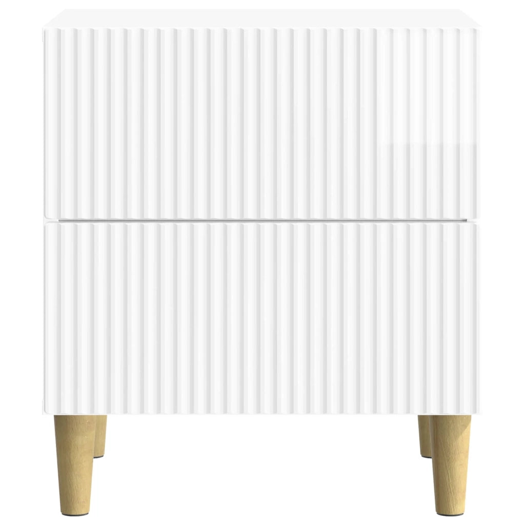Armadio da Notte 2 pz Bianco Lucido 43 x 34,5 x 48 cm 894534