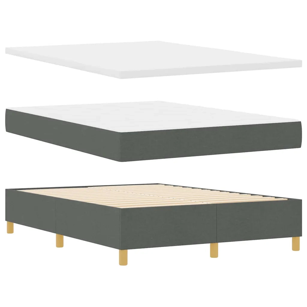 Letto a molle con materasso Grigio scuro 200 x 140 cm Tessuto 3340754
