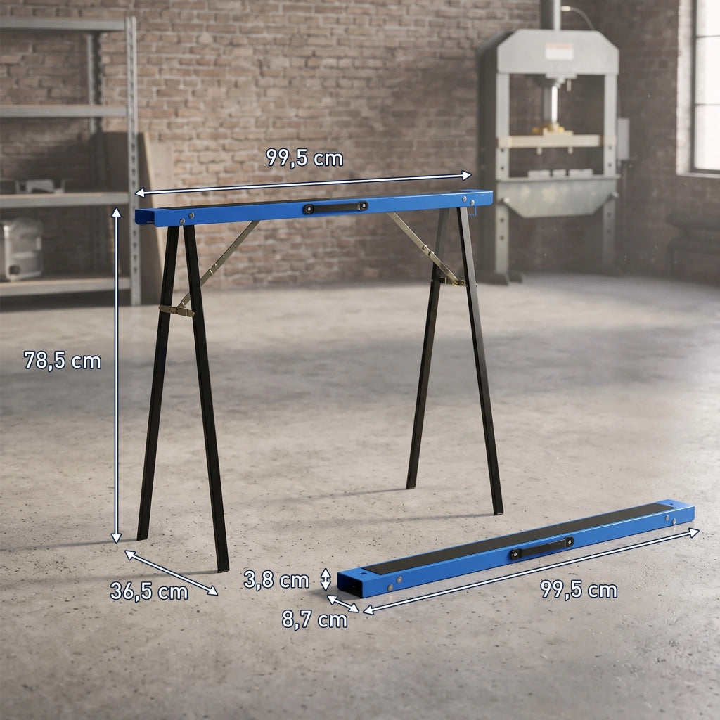 Cavalletto da falegname pieghevole ¨C Minimal ¨C Blu e Nero