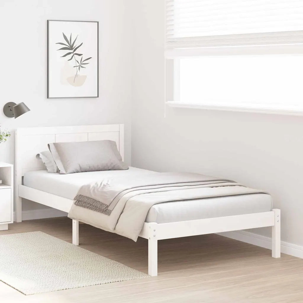 Struttura del letto Bianco 80 x 200 cm Legno massello di pino 872204