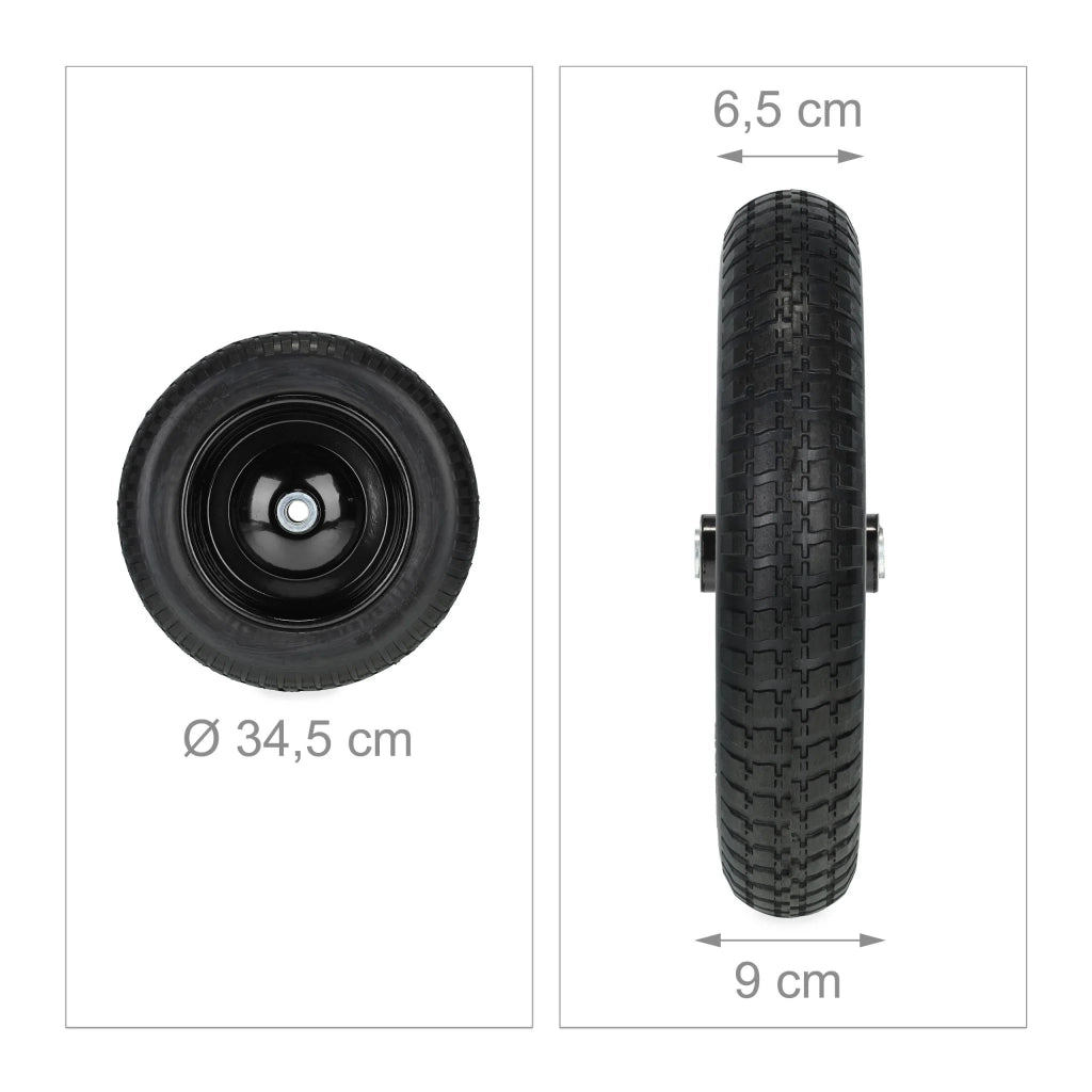 Ruota per carriola antiforatura 3.00-8 comfort di guida ottimale manovrabilità rinforzata in gomma nera 13_0012280
