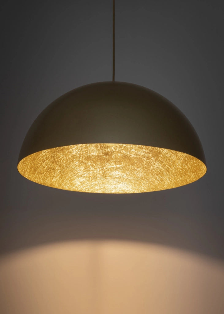 Lampada a sospensione Sfera Ø90 cupola oro E27 Sigma