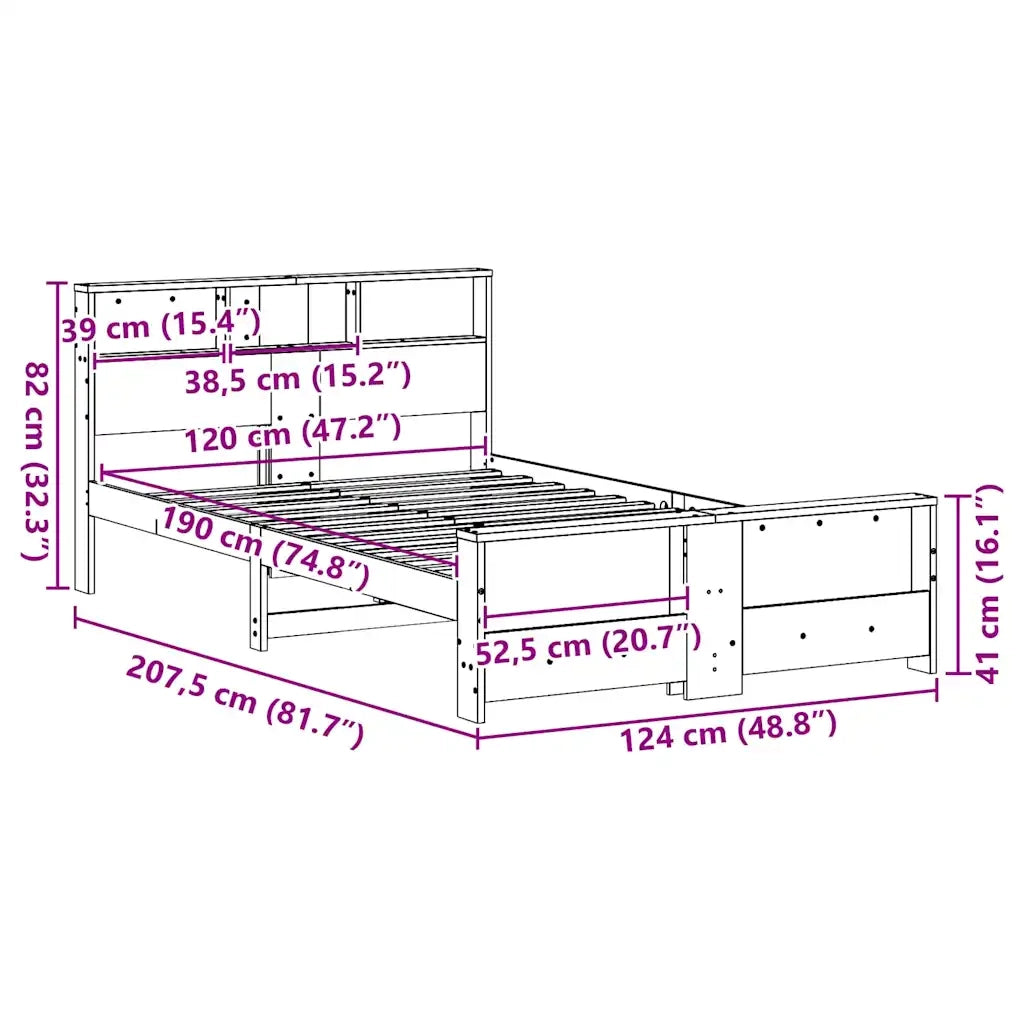 Letto matrimoniale | Letto per adulti | Struttura del letto Marrone 120 x 190 cm Legno multistrato
