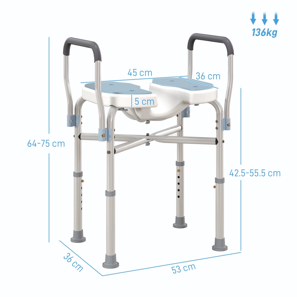 Sgabello da Bagno con Braccioli ¨C Zephmum ¨C Azzurro
