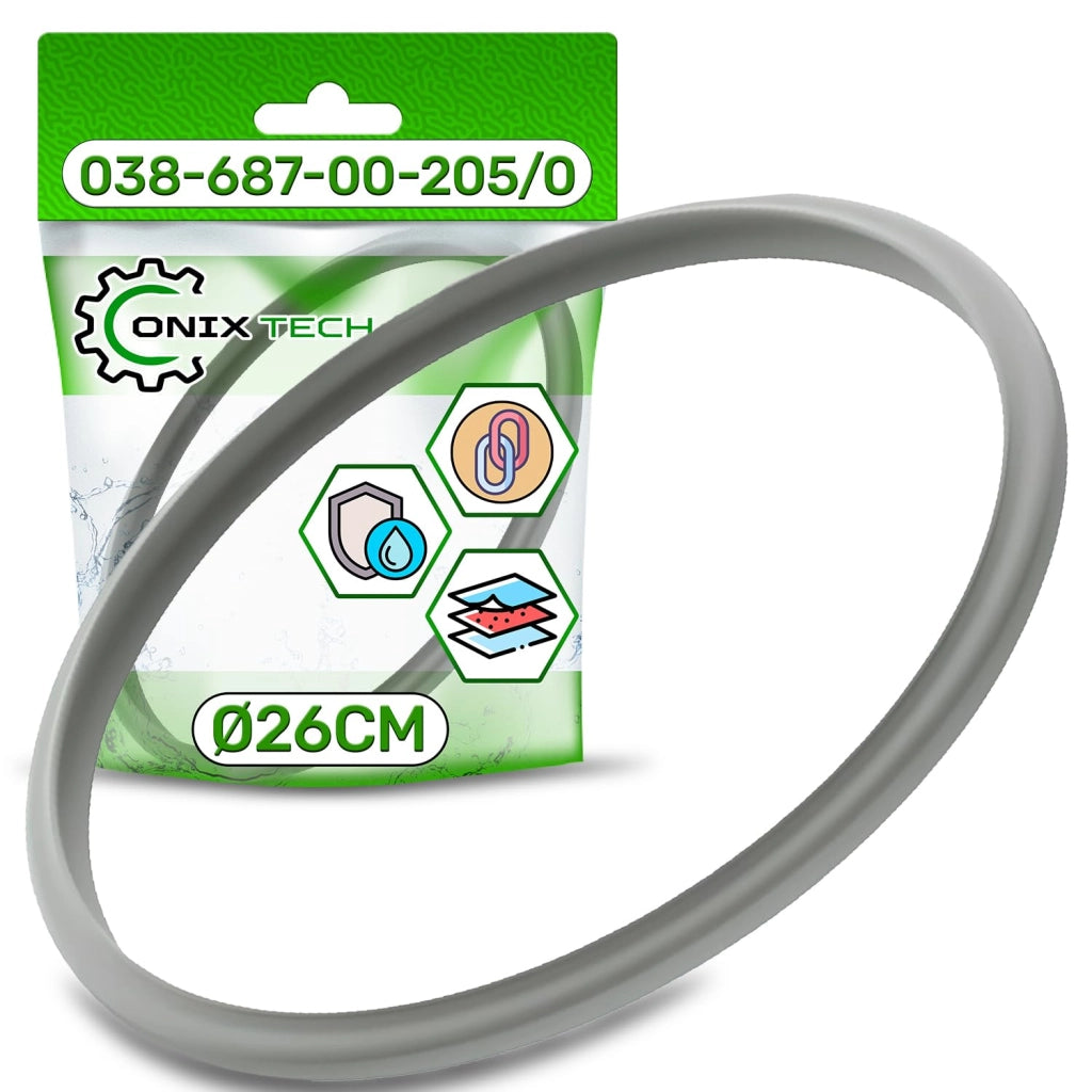 Guarnizione in gomma per pentola a pressione, diametro 26 cm, compatibile con Fissler