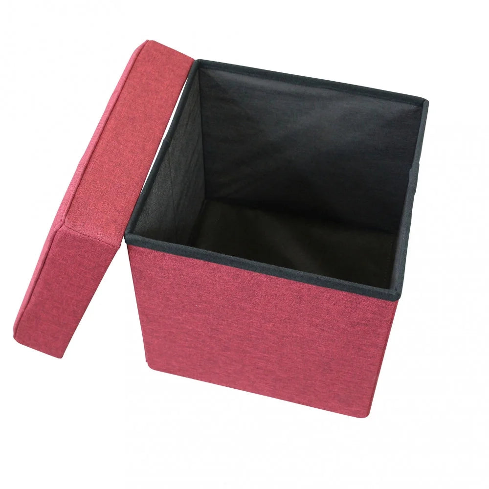 Pouf contenitore in stoffa Rosso