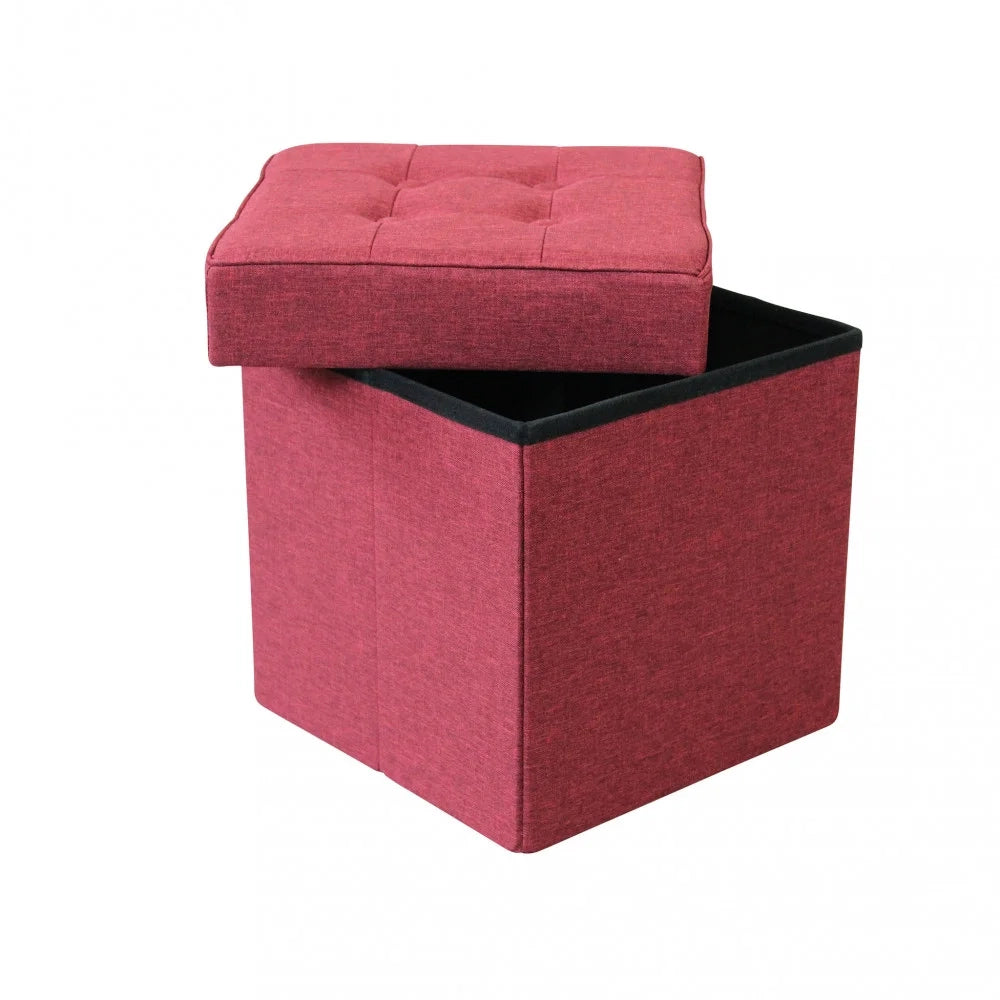 Pouf contenitore in stoffa Rosso