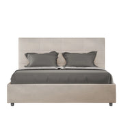 Letto Matrimoniale Imbottito in Microfibra 150x210 Con Rete Mika Sabbia