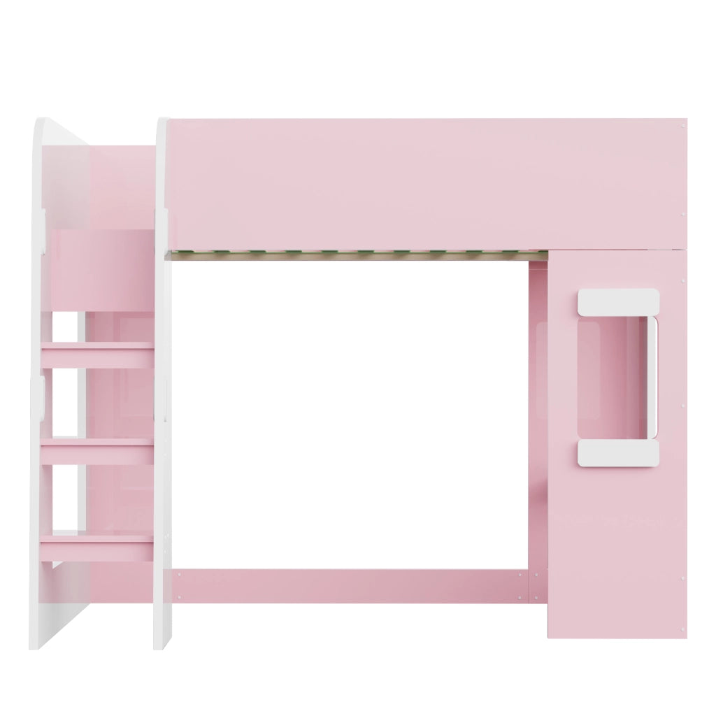 Letto a soppalco 90x200 cm con LED e scrivania