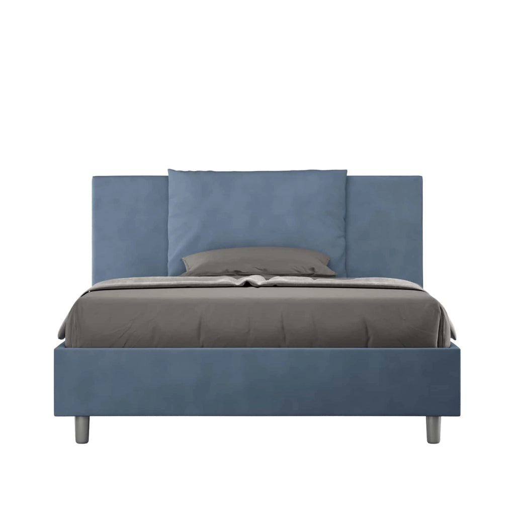 Letto una Piazza e Mezza Imbottito in Microfibra 120x200 Senza Rete Antea Blu