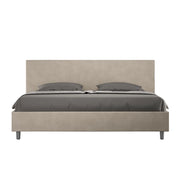Letto Matrimoniale King Size in Microfibra 180x210 Con Rete Adele Sabbia