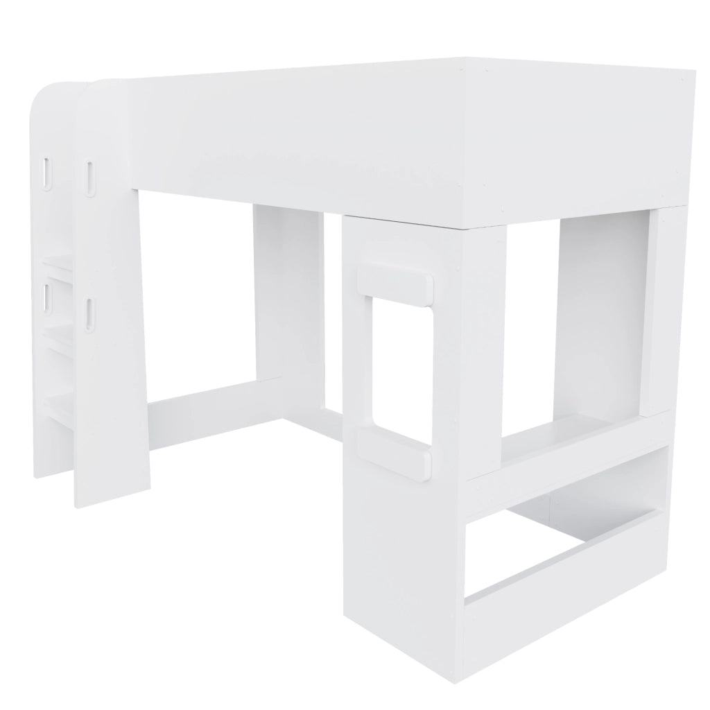 Letto a soppalco 90x200 cm con LED e scrivania