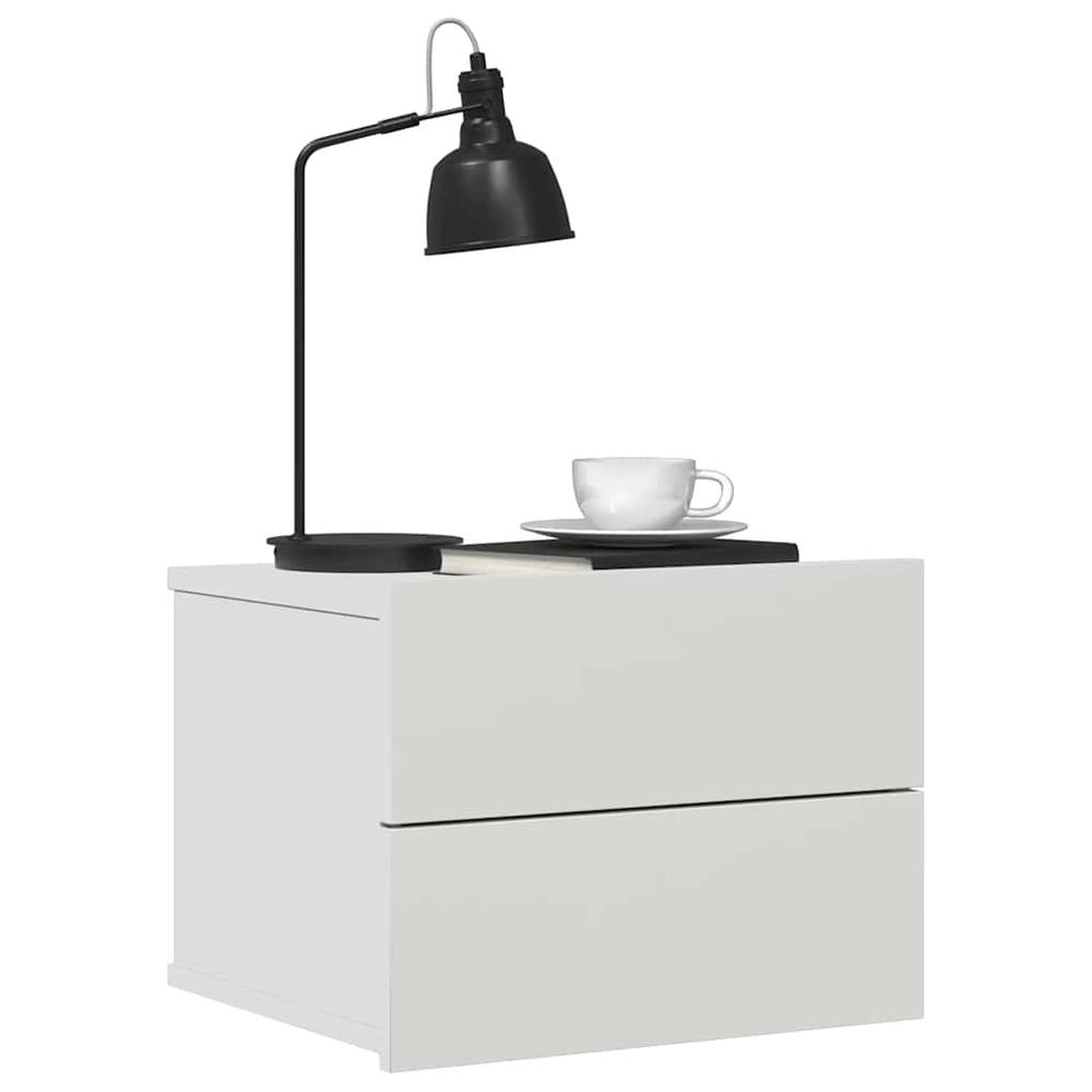 Comodino Bianco 40x30x30 cm in Legno Multistrato