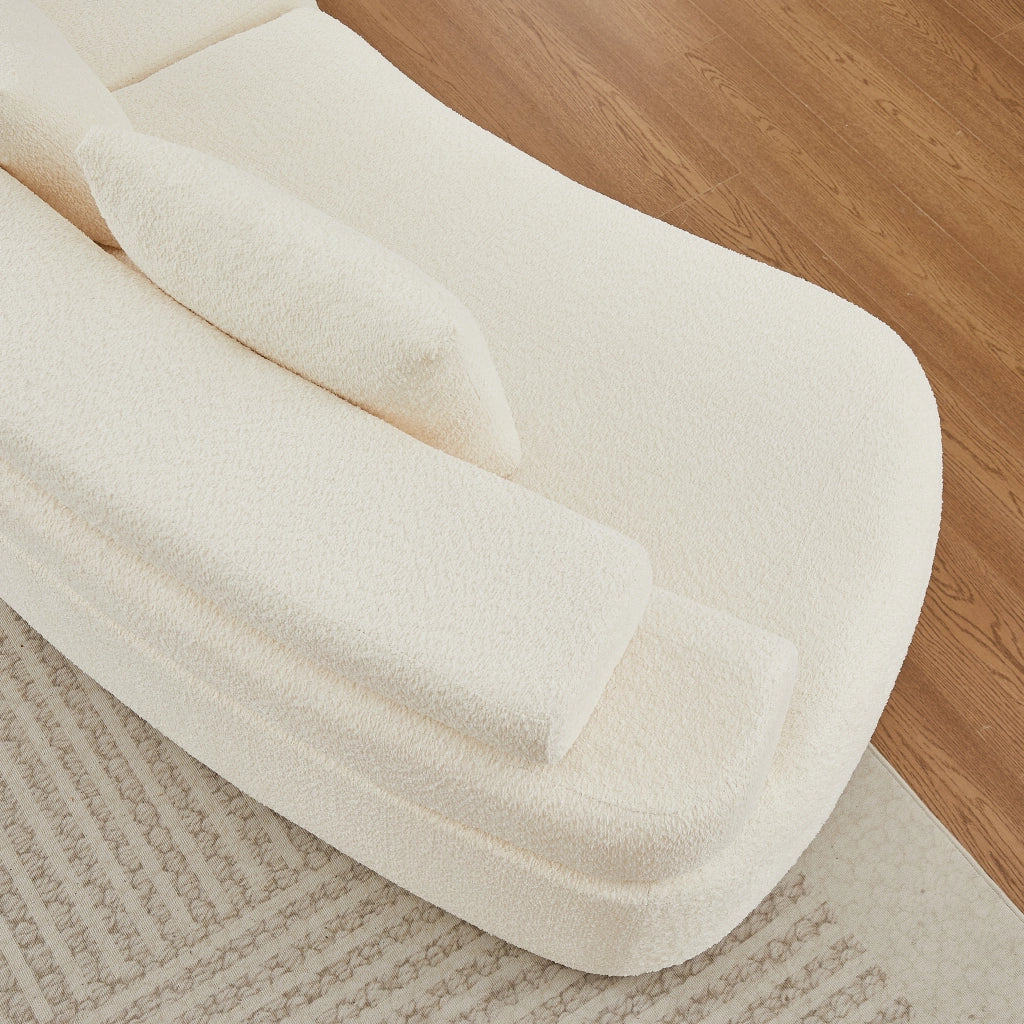Divano modulare configurabile in ciniglia beige