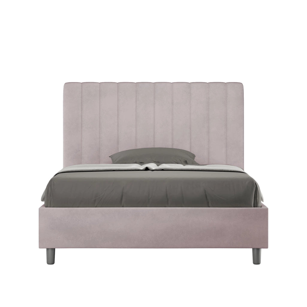 Letto una Piazza e Mezza Imbottito in Microfibra 120x200 Con Rete Agueda Glicine
