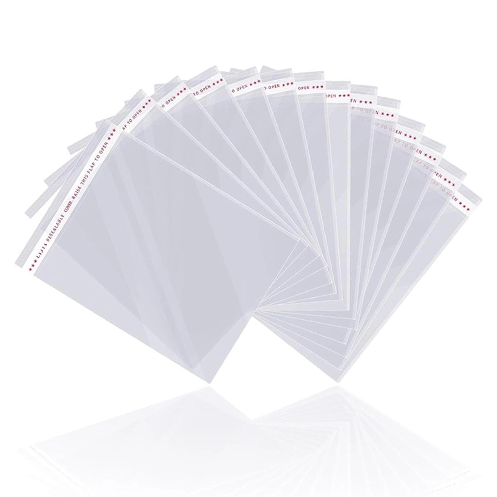 100 buste trasparenti autoadesive formato A4, dimensioni 23x36 cm