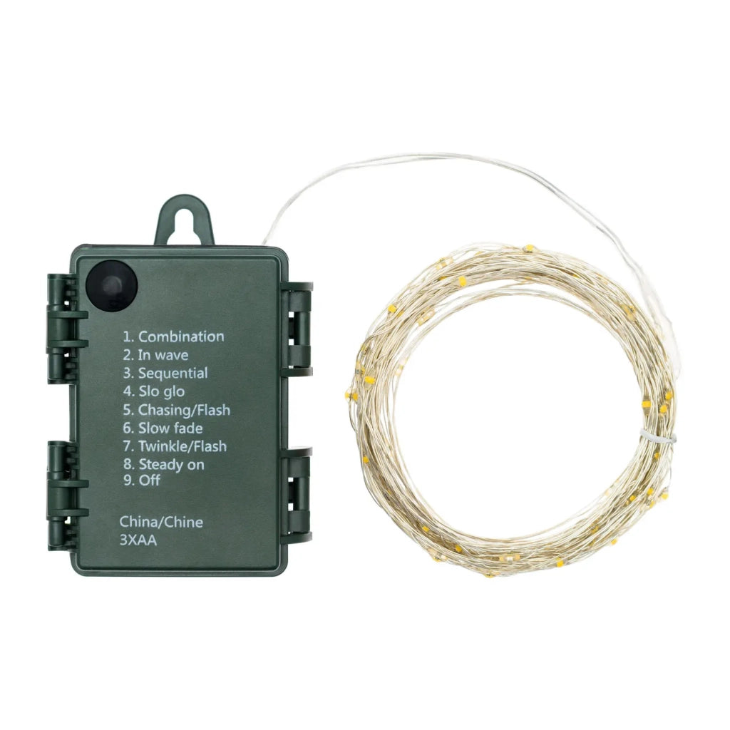 Catena MicroLED 8 m 80 Bianco timer a batteria
