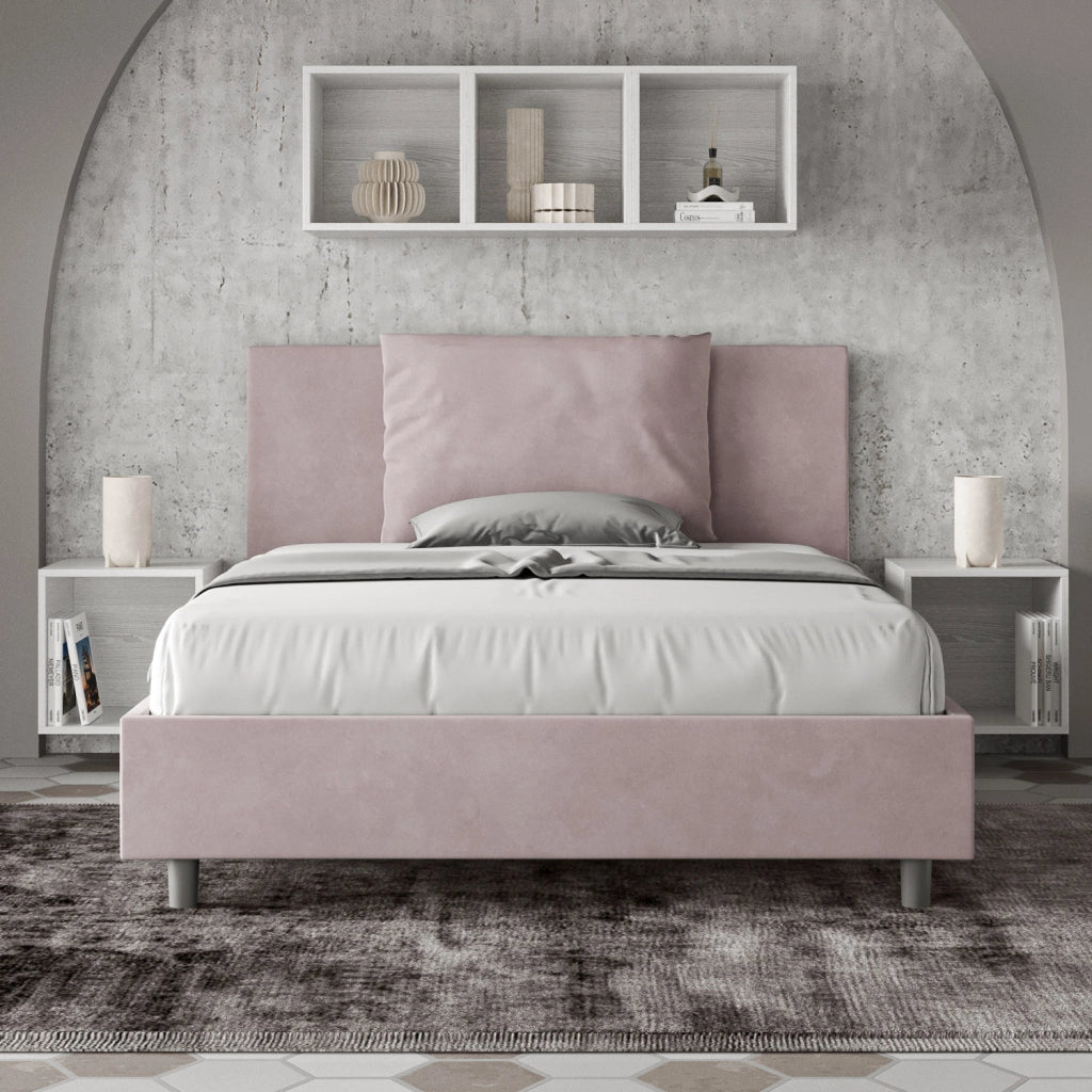 Letto una Piazza e Mezza Imbottito in Microfibra 130x190 Senza Rete Antea Glicine
