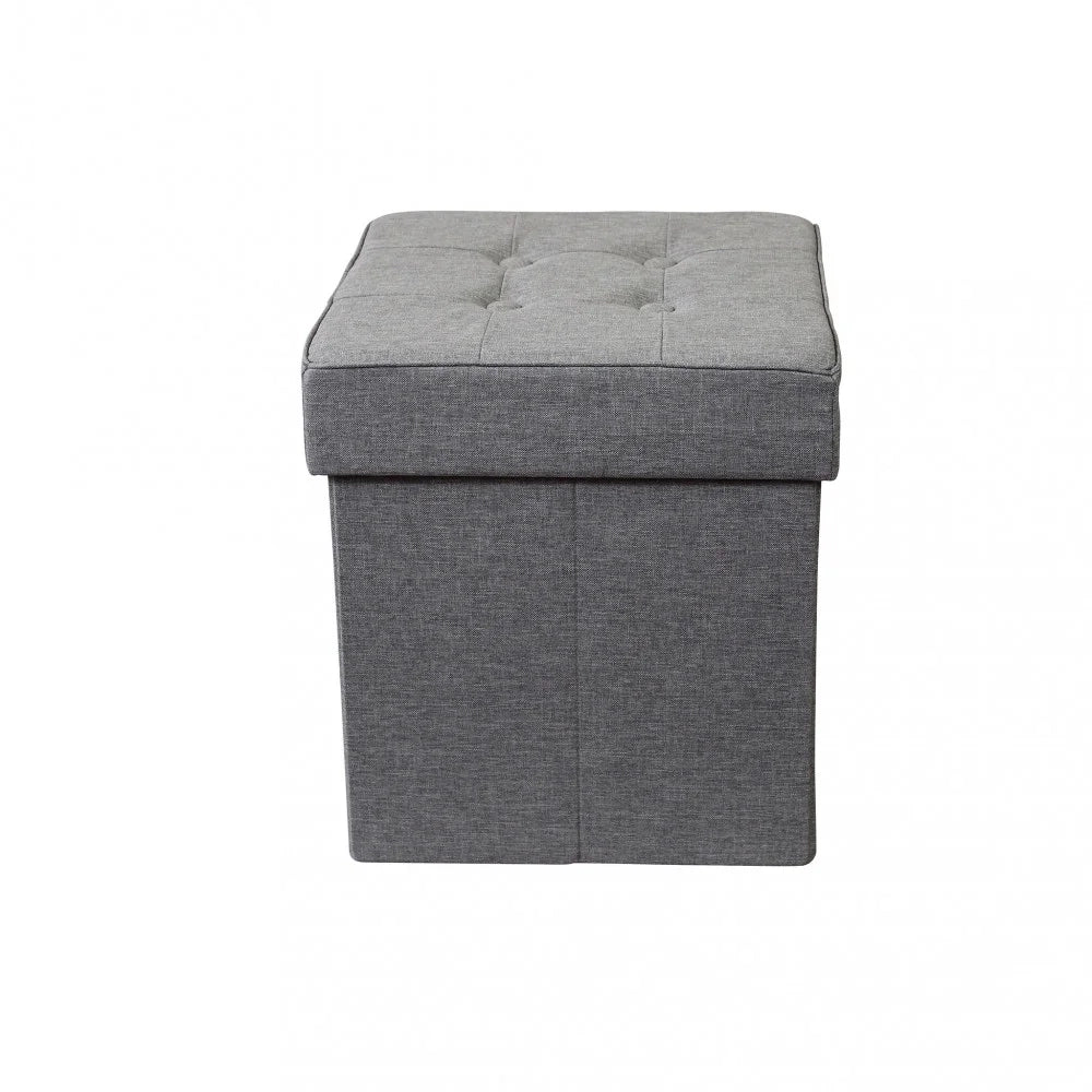 Pouf contenitore in stoffa Grigio