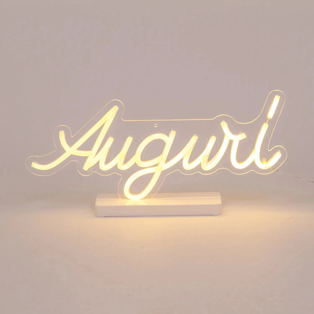 Scritta Auguri 40 cm MiniNeon LED B Caldo Timer