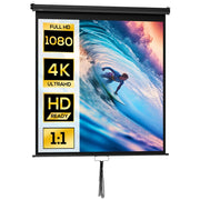 Schermo di proiezione 152 x 152 cm 85 pollici 1:1 per home cinema e ufficio telo proiettore HD 4K facile da montare