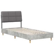 Letto singolo con testiera Grigio Cemento e Grigio Chiaro 8003448