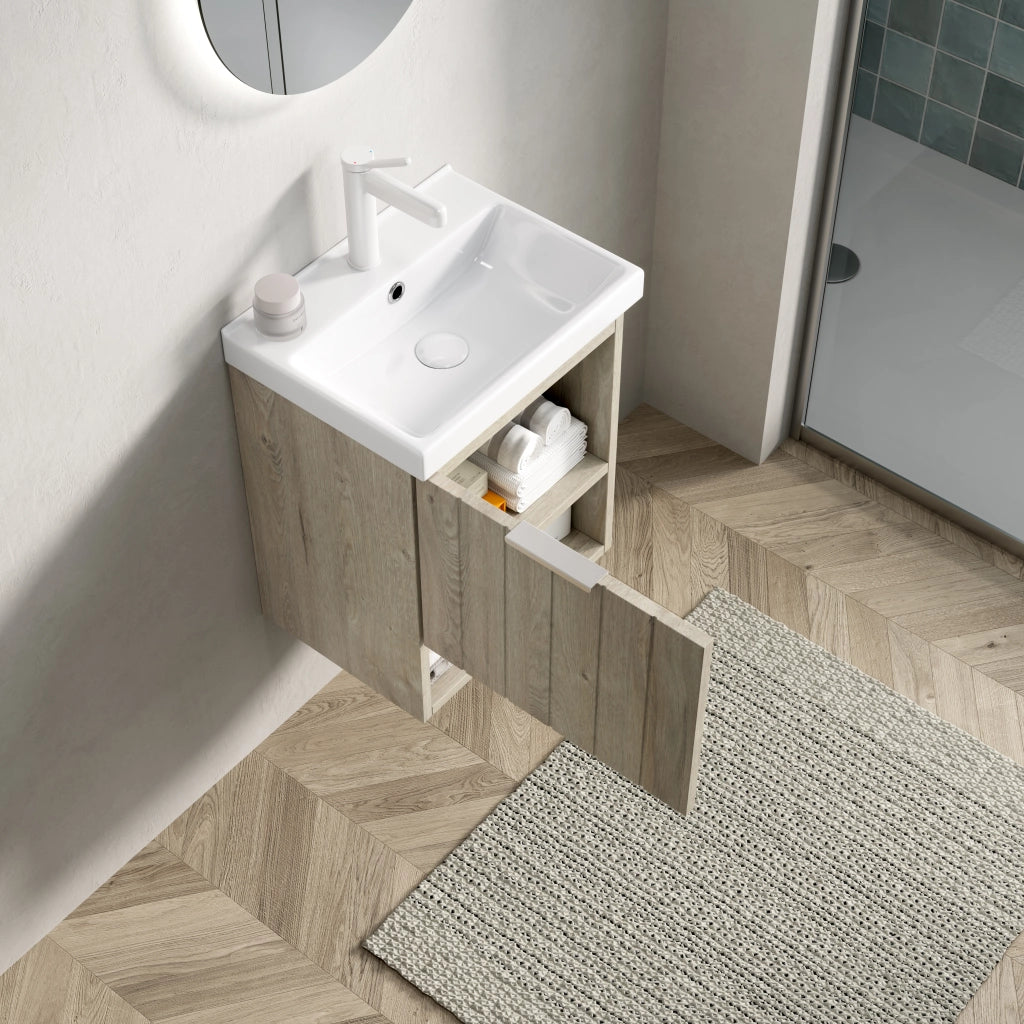 Mobile lavabo bagno con lavabo integrato in ceramica