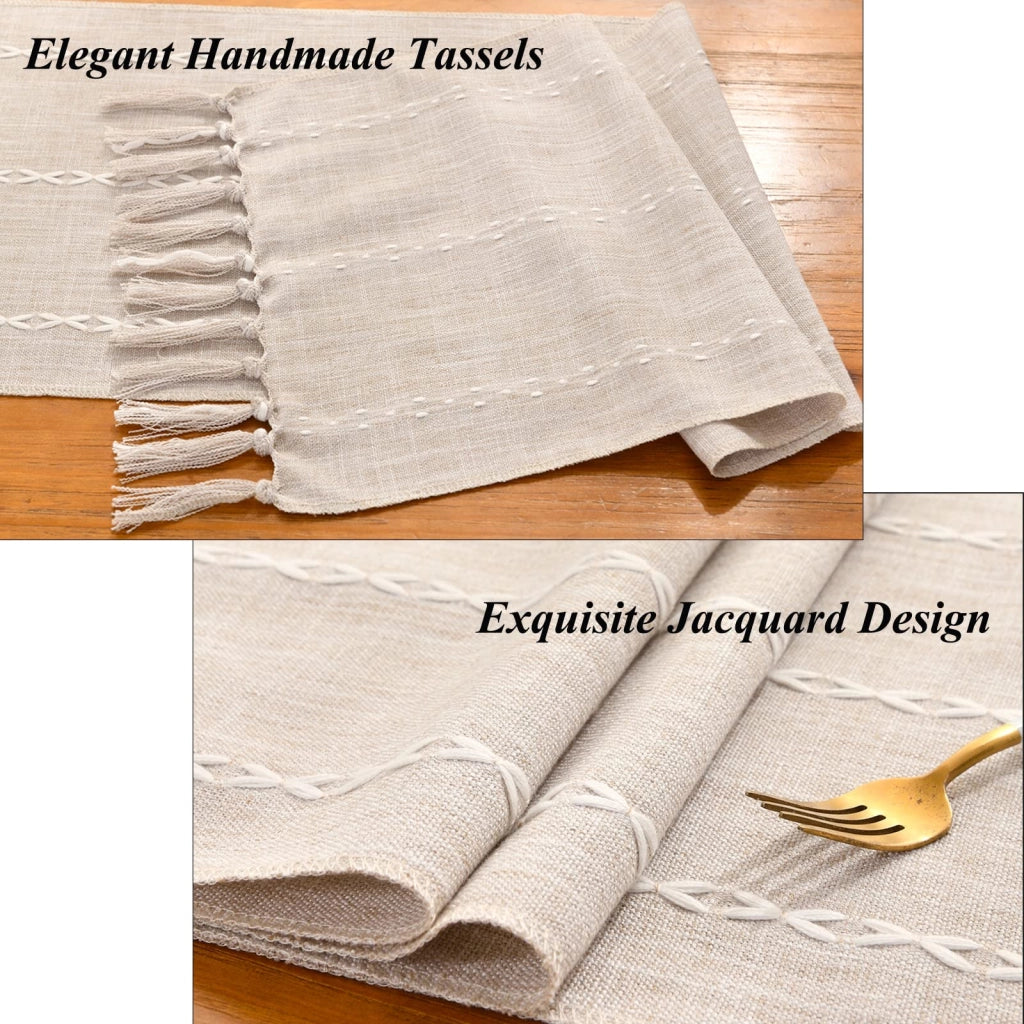 Tovaglia in cotone e lino, 33x120 cm, lavabile