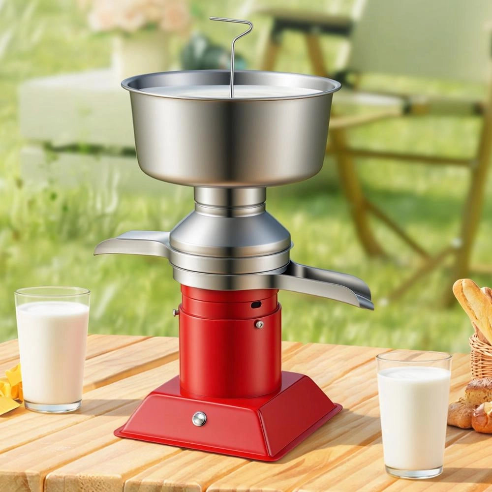 Separatore di Latte Elettrico 40W 60L/h Centrifuga Scrematrice in Acciaio Inox 304 con Serbatoio 4,5L 10500 giri/min NNJ-F50 per Cucina