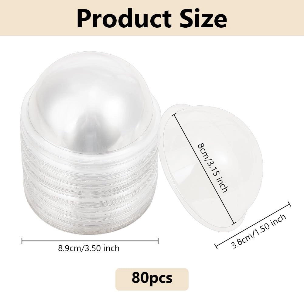 80 semisfere trasparenti di 8 cm, cupole in PVC