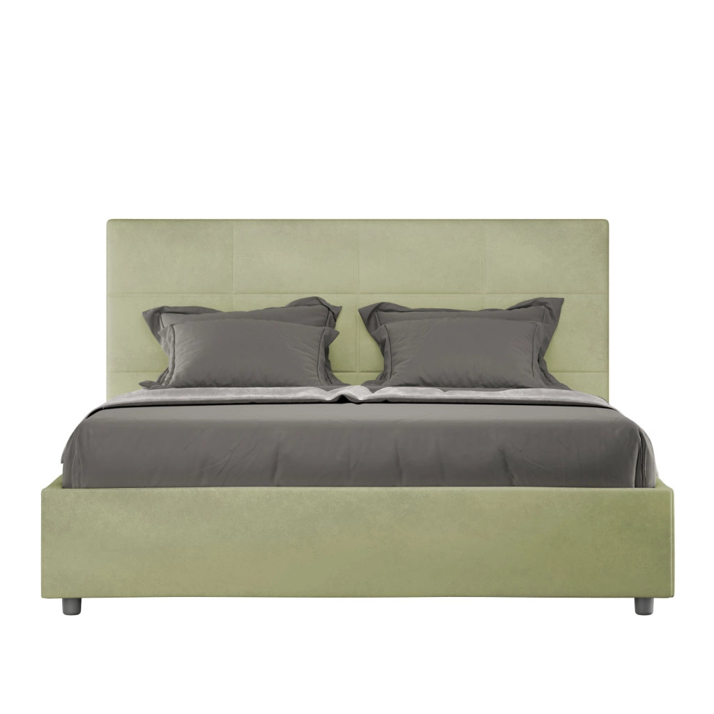 Letto una Piazza e Mezza Imbottito in Microfibra 130x210 Senza Rete Mika Tè verde
