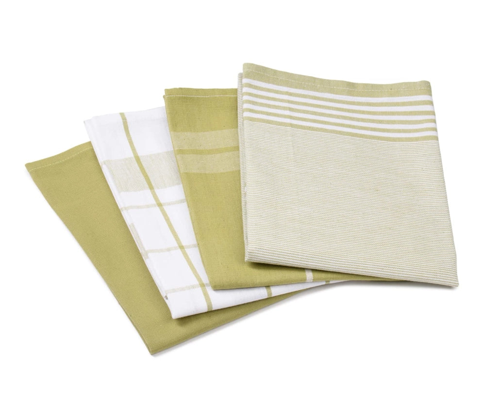 Set di 4 strofinacci, 50x70 cm, 100% cotone, color verde lime