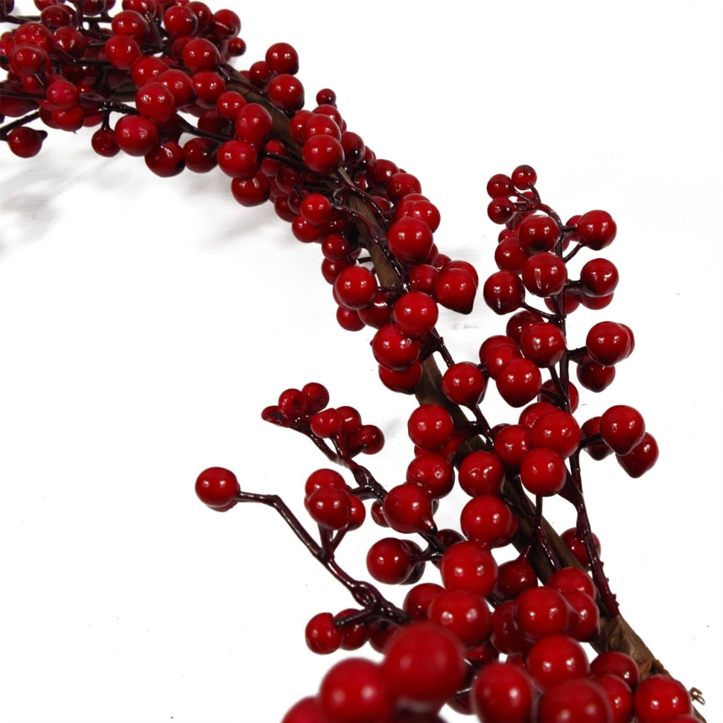 Ghirlanda artificiale con bacche rosse, 150 cm