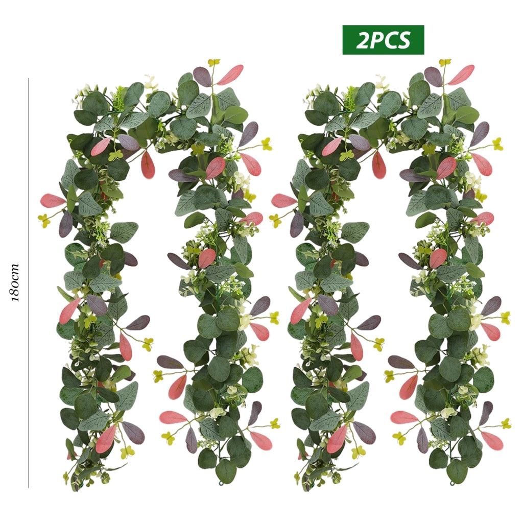 Set di 2 piante artificiali, alte 180 cm, da appendere, eucalipto, impermeabili