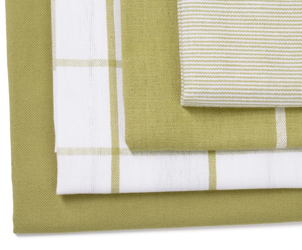 Set di 4 strofinacci, 50x70 cm, 100% cotone, color verde lime