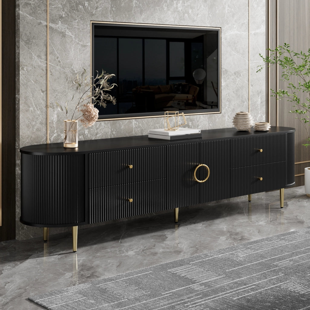 Mobile TV con cassetti e doppia anta in MDF nero