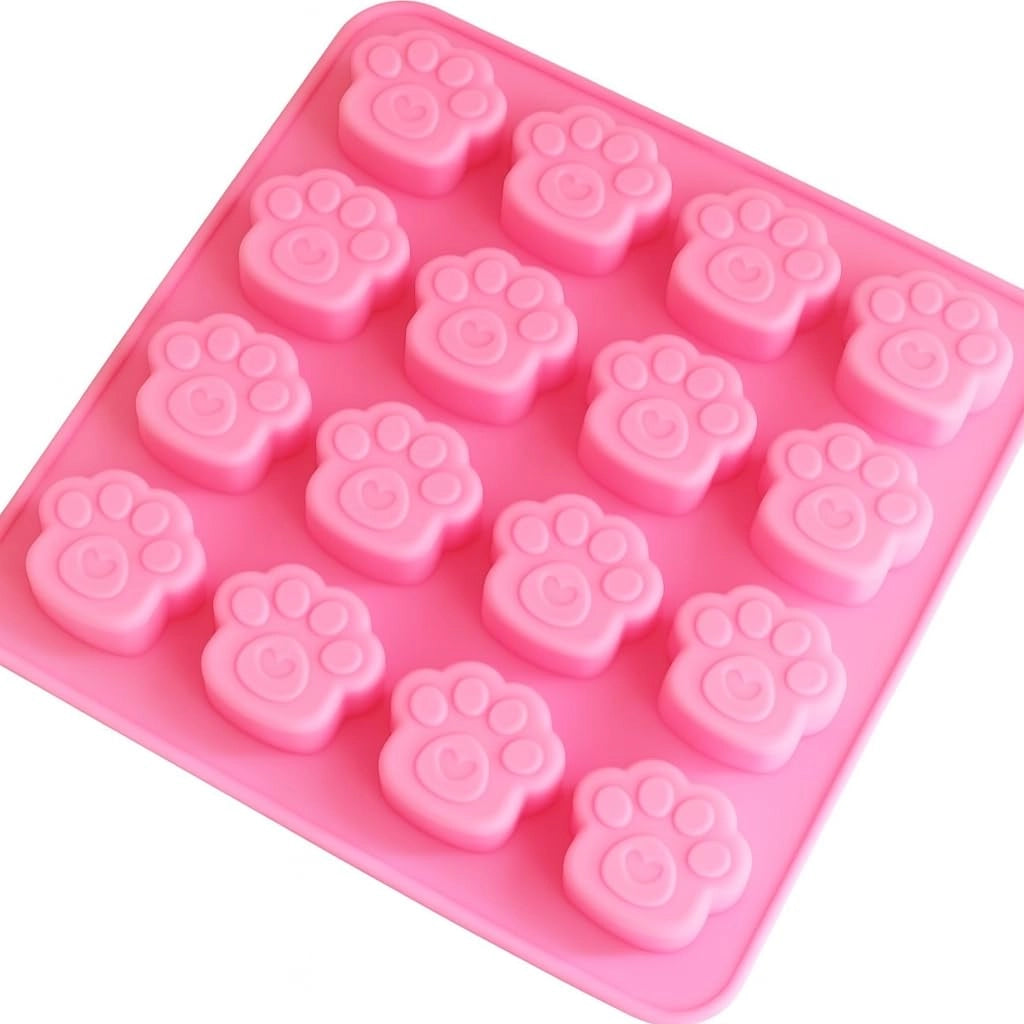 Stampo in silicone con 16 cavità a forma di zampa, per cioccolato, ghiaccioli, cottura, senza BPA
