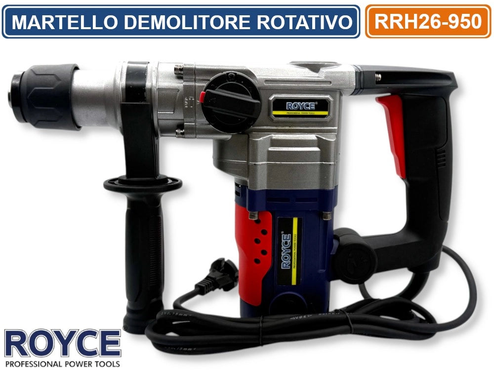 MARTELLO ROTATIVO DEMOLITORE PERCUSSIONE TASSELLATORE 950 WATT SDS PLUS FORO RRH26 4250BPM