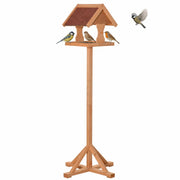 Mangiatoia per uccelli da esterno su piedistallo in legno di abete naturale con tetto resistente alle intemperie 55 x 55 x 144 cm per giardino