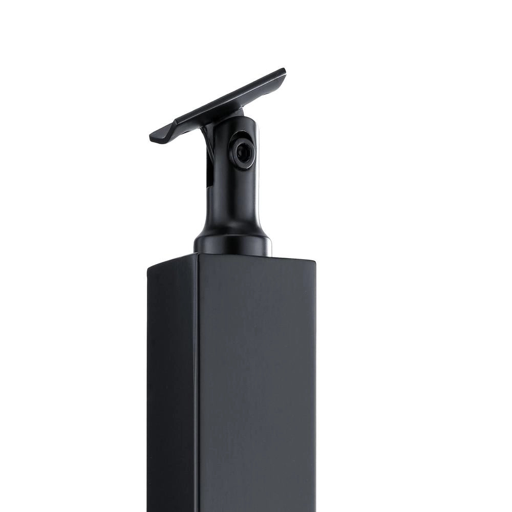 Palo per Ringhiera 106,7cm in Acciaio Inox Nero Montante Pavimento per Balaustra Scale Rampa Robusto Facile da Montare