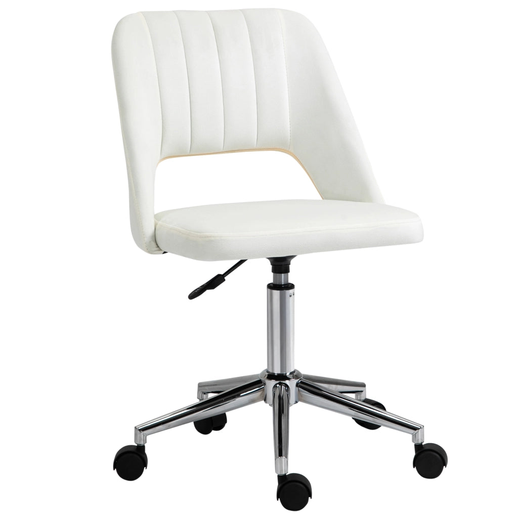 Sedia da Ufficio Girevole e Regolabile in Altezza; Design Compatto ed Ergonomico; Moderna; Beige; per Casa e Ufficio