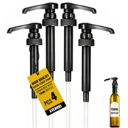 Set di 4 dispenser per sciroppo, colore nero, dimensioni 36 cm