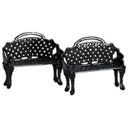 Set 2 panche miniatura da giardino per presepe cm 4,5x3,5x3,5h lemax