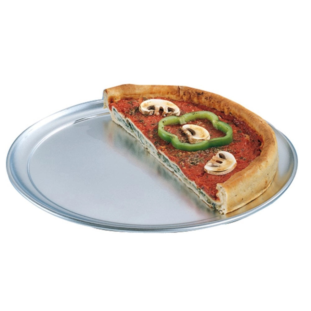 Base per pizza piatta, 33 cm, in alluminio, colore argento