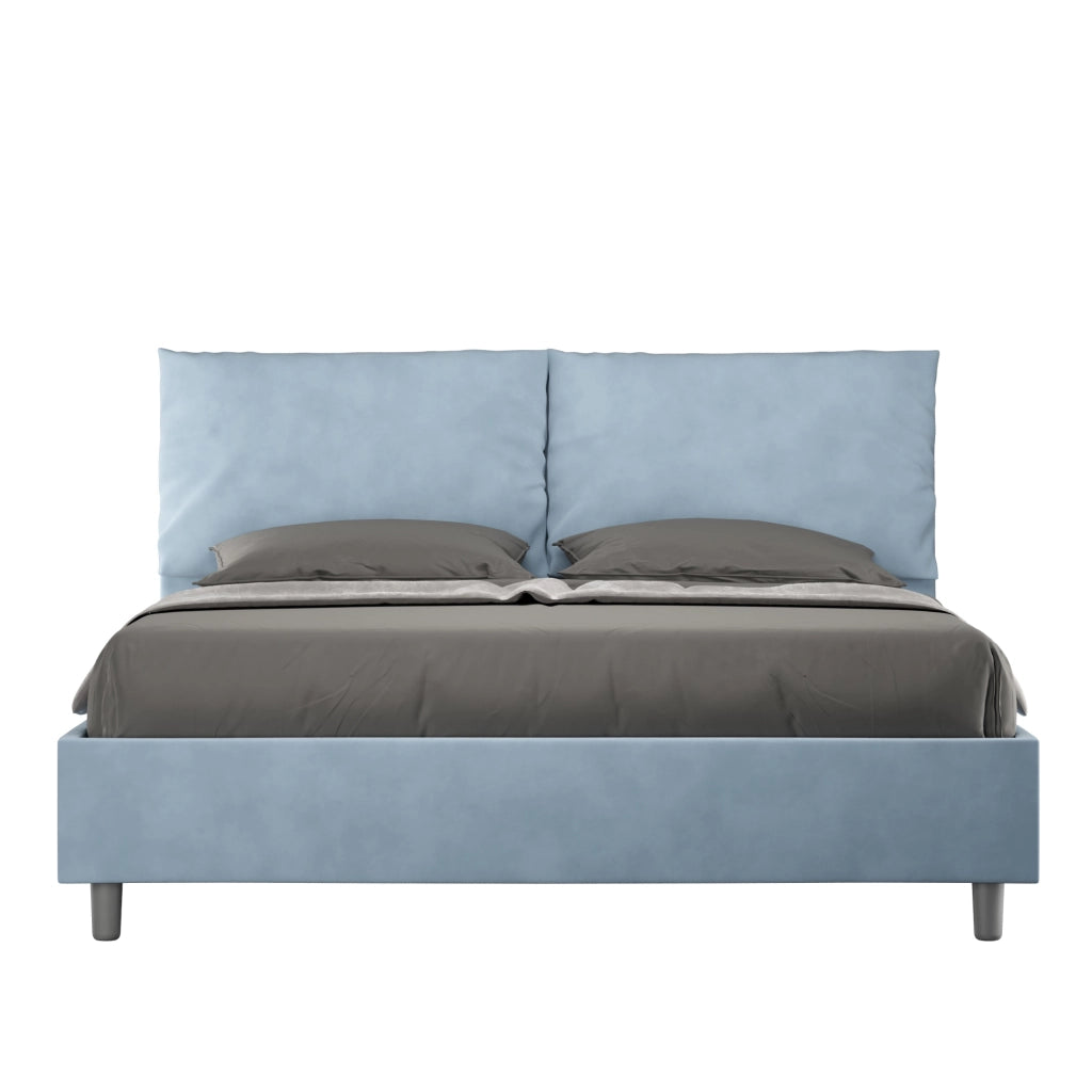 Letto Matrimoniale in Microfibra 170x200 Senza Rete Antea Azzurro
