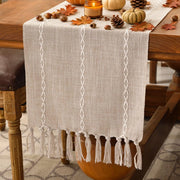 Tovaglia in cotone e lino, 33x120 cm, lavabile