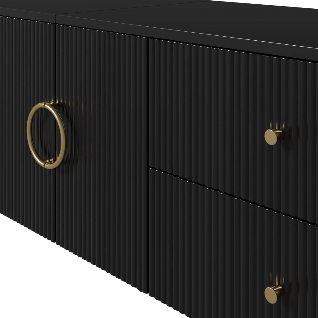 Mobile TV con cassetti e doppia anta in MDF nero