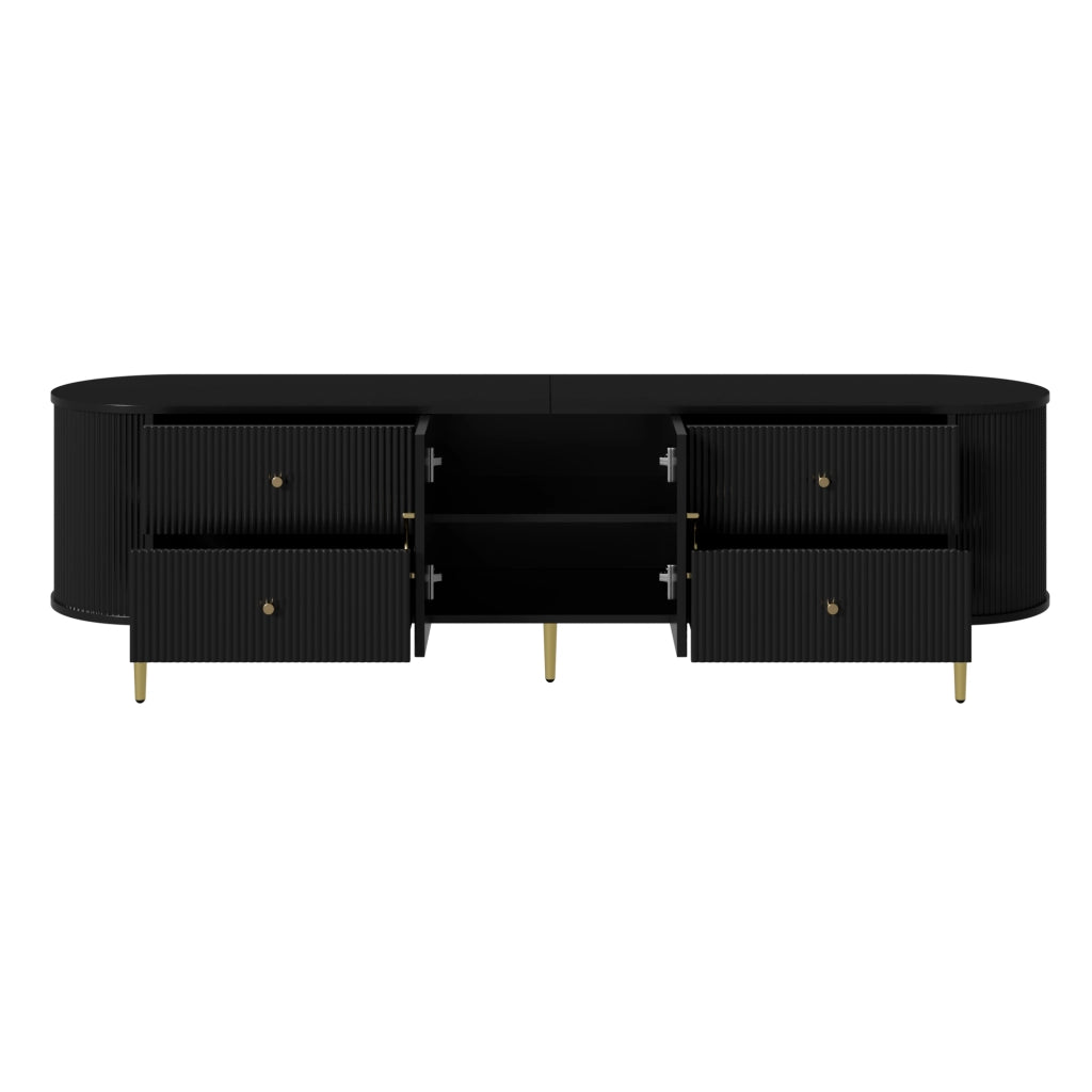 Mobile TV con cassetti e doppia anta in MDF nero