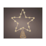 Puntale met. Stella oro c/micro LED 22x27cm